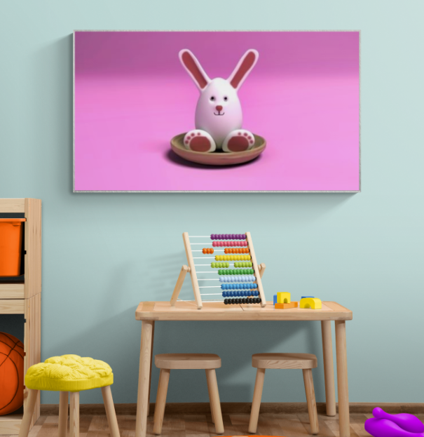 Children's Wall Art Ideas: 3D Funny Rabbit Illustration