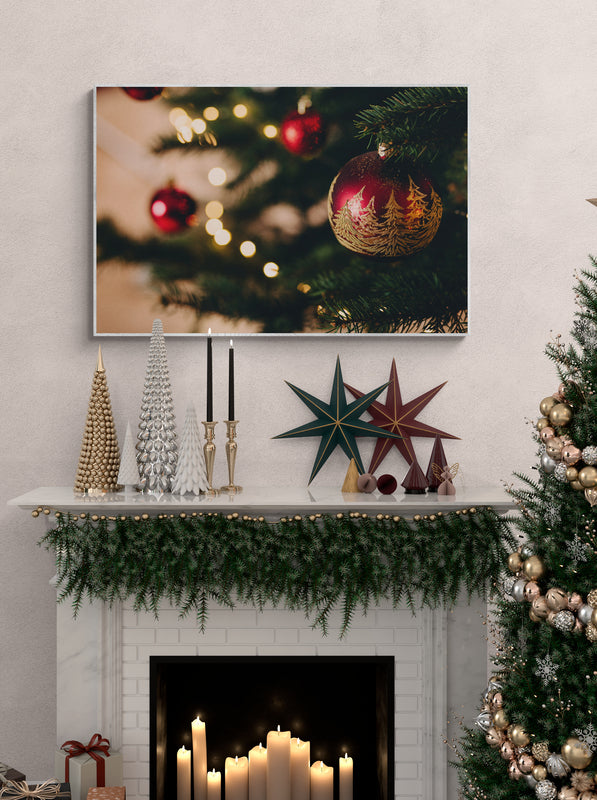 Holiday Themed Wall Art Ideas: Ornaments Hung on the Tree with Care